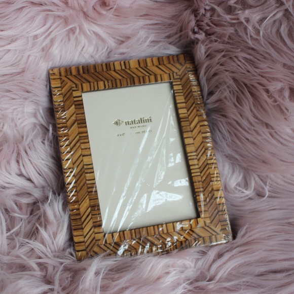 Natalini 4x6 Frame – Boho Wood Inlay | Herringbone | Made in Italy - Picture 1 of 8